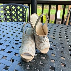 Coach Open Toe Wedges w/adjustable ankle strap